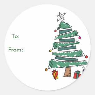 Étiquettes Cadeau Arbre de Noël