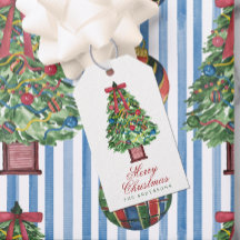 Arbre de Noël à l'aquarelle Classique Bow