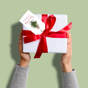 Étiquettes-cadeau Arbre de Noël aquarelle Bonnes Fêtes