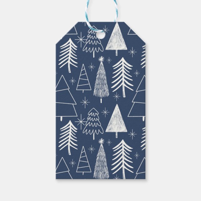 Étiquettes-cadeau Arbre de Noël - Arbre À feuillage persistant - Arb (Devant)