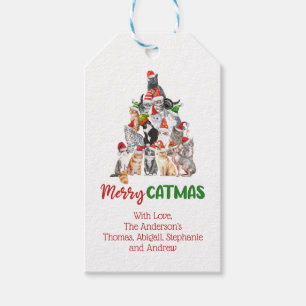 Étiquettes-cadeau Arbre de Noël Chat Amateur de Chat Propriétaire de