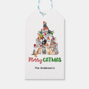 Étiquettes-cadeau Arbre de Noël Chat Amoureux des Chats Noël Fêtes  