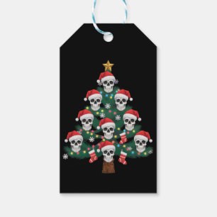 Étiquettes-cadeau Arbre de Noël crâne Pijama Cool squelette Santa 