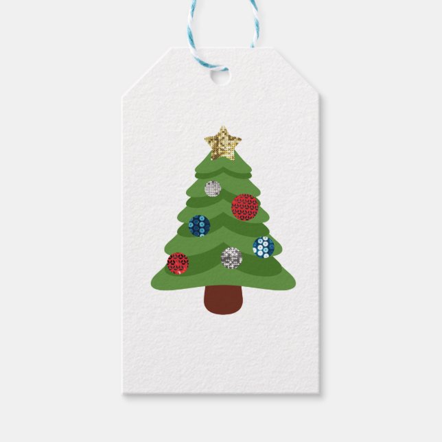 Étiquettes-cadeau arbre de noël émoji (Devant)