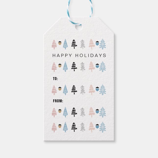 Étiquettes-cadeau Arbre de Noël Festif Moderne - De et vers les vaca (Devant)