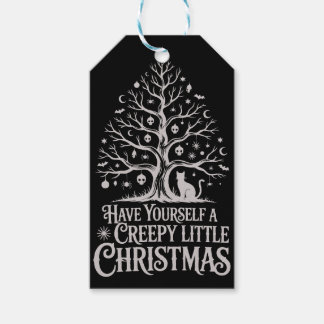 Étiquettes-cadeau Arbre de Noël gothique Déplaisant noir