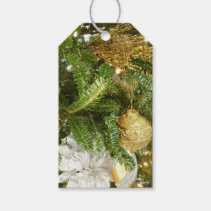 Étiquettes-cadeau Arbre de Noël I Argent et Or