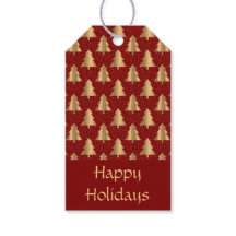 Arbre de Noël or Motif sur rouge