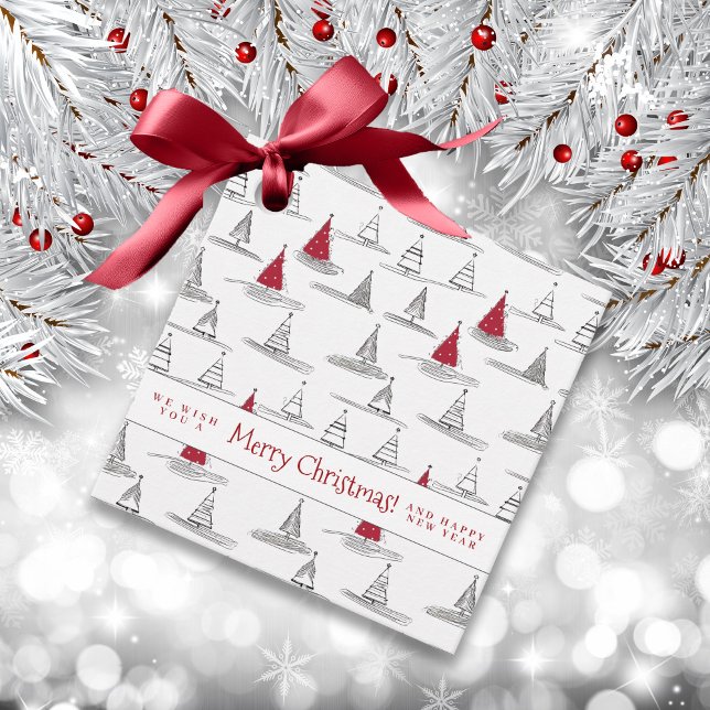 Étiquettes Cadeau Arbre de Noël rouge Motif#5 ID1009 (Créateur téléchargé)