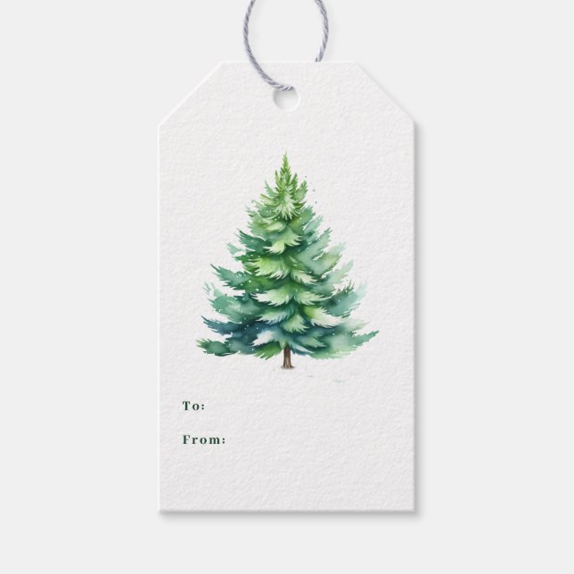 Étiquettes-cadeau Arbre de Noël simple (Devant)
