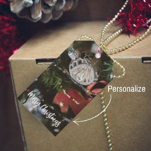Étiquettes-cadeau Arbre de Noël sombre et rétro