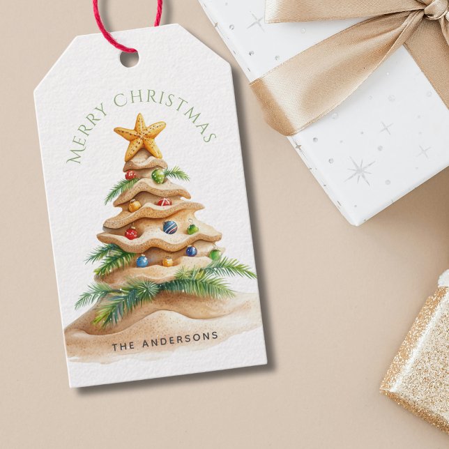 Étiquettes-cadeau Arbre de Noël tropical (Créateur téléchargé)
