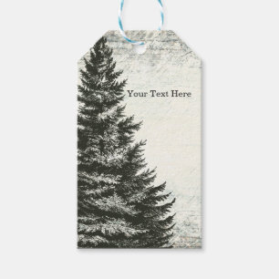 Étiquettes-cadeau Arbre de Noël Vintage en Bois Rustique Faveur de M