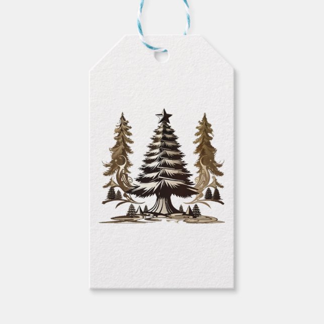 Étiquettes-cadeau Arbre Magique (Devant)