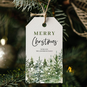Étiquettes-cadeau Arbre vert de Noël   Joyeux cadeau de Noël Tags