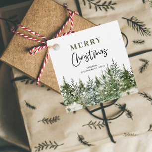 Étiquettes Cadeau Arbre vert de Noël Joyeux Noël