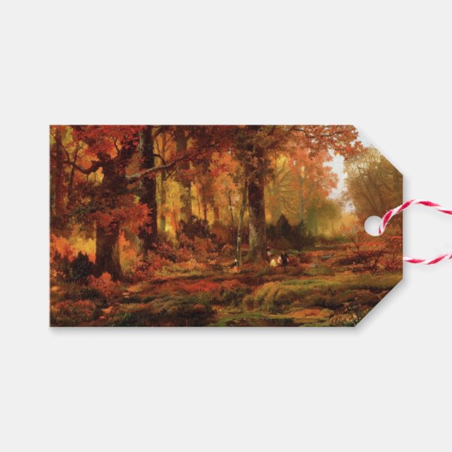 Étiquettes-cadeau Arbres automnaux à Cresheim Glen (Philadelphie) (Devant (Horizontal))