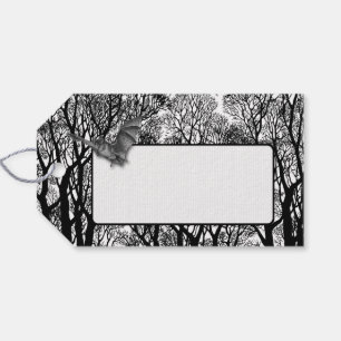 Étiquettes-cadeau Arbres éffrayants et chauves-souris Halloween Tags