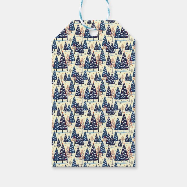 Étiquettes-cadeau Arbres élégants (Devant)