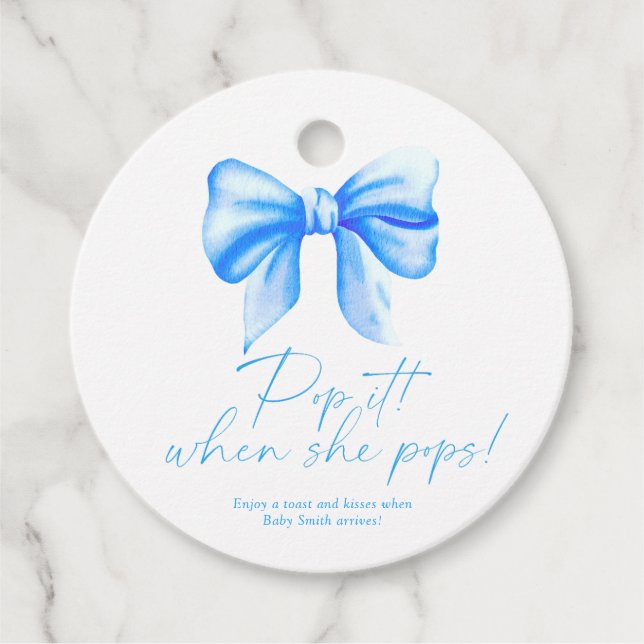 Étiquettes Cadeau Arc bleu - Pop it when it pops (Devant)