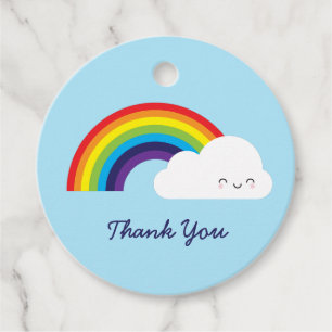 Étiquettes Cadeau Arc en ciel de Kawaii