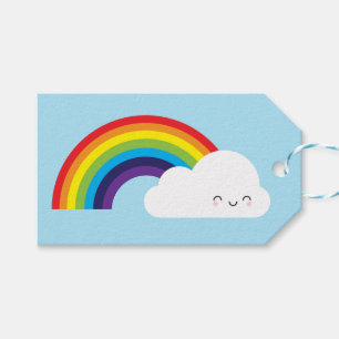 Étiquettes-cadeau Arc en ciel de Kawaii