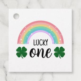 Étiquettes Cadeau Arc en ciel et Shamrock Lucky One Premier Carré d'