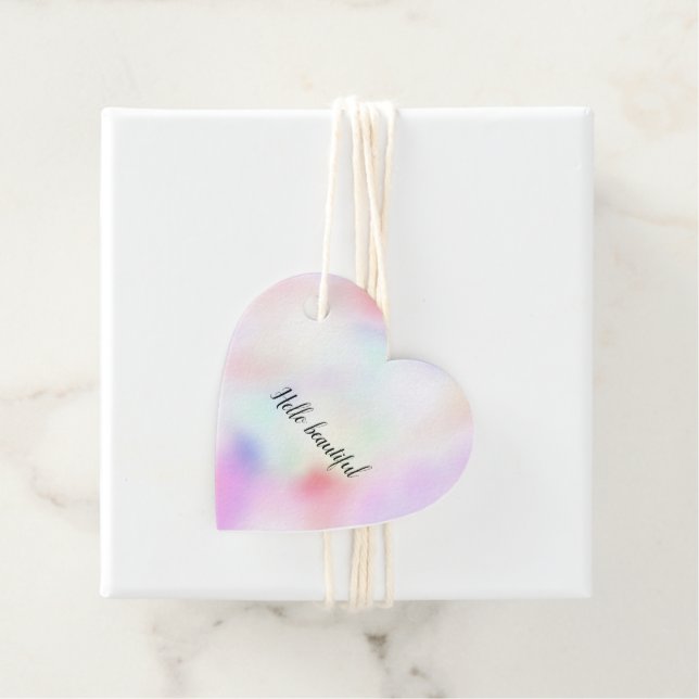 Étiquettes Cadeau Arc-en-ciel rose pourpre (En situation)