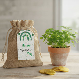 Étiquettes-cadeau Arc-en-ciel vert Joyeux jour de la Saint-Patrick