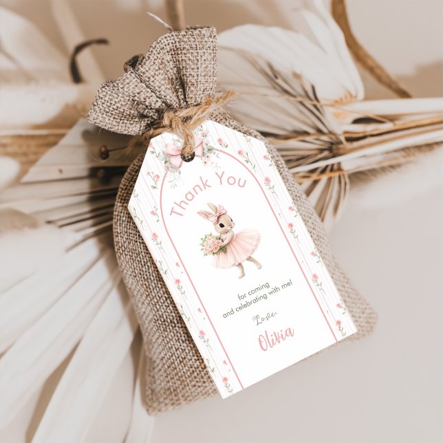 Étiquettes-cadeau Arc en rose et floral Some Bunny a un an 1er anniv (Créateur téléchargé)