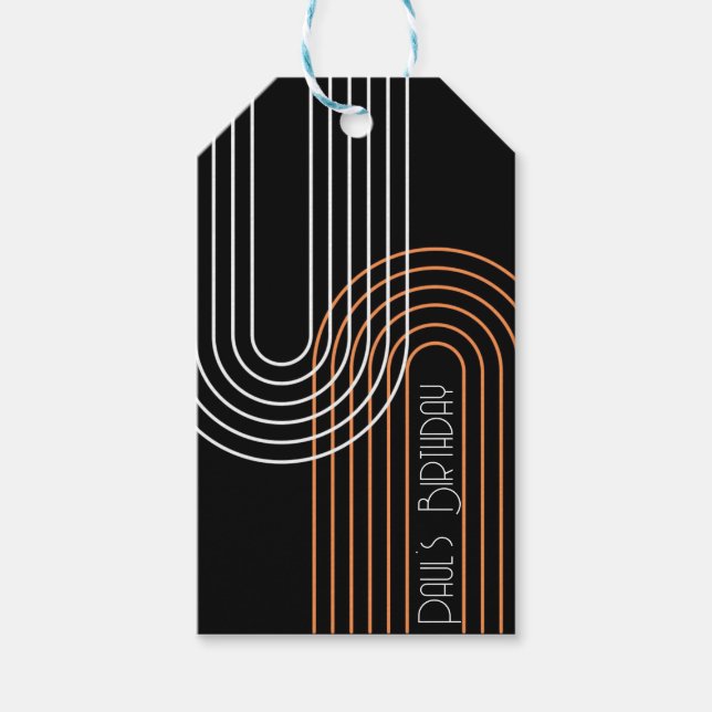 Étiquettes-cadeau arche moderne contemporaine art ligne minima Cadea (Devant)