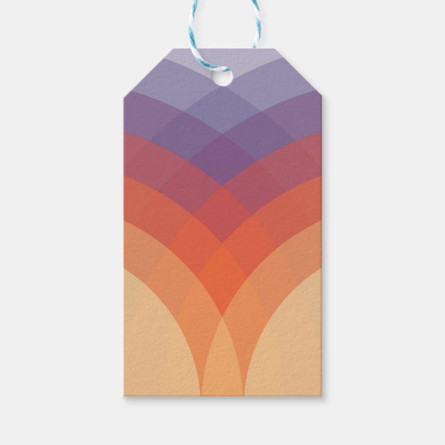 Étiquettes-cadeau Arches pastel violettes, orange et bleues (Devant)