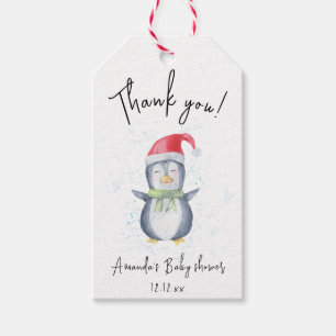 Étiquettes-cadeau Arctique mignon Pingouin merci baby shower