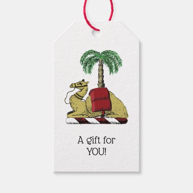 Étiquettes-cadeau Armoiries en couleur héraldique de palmier (Devant)