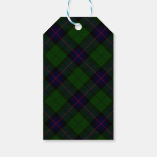 Étiquettes-cadeau Armstrong tartan bleu et vert plaid
