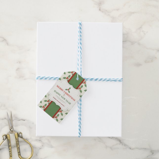 Étiquettes-cadeau Arrière - plan blanc avec souris et message (Avec de laficelle)