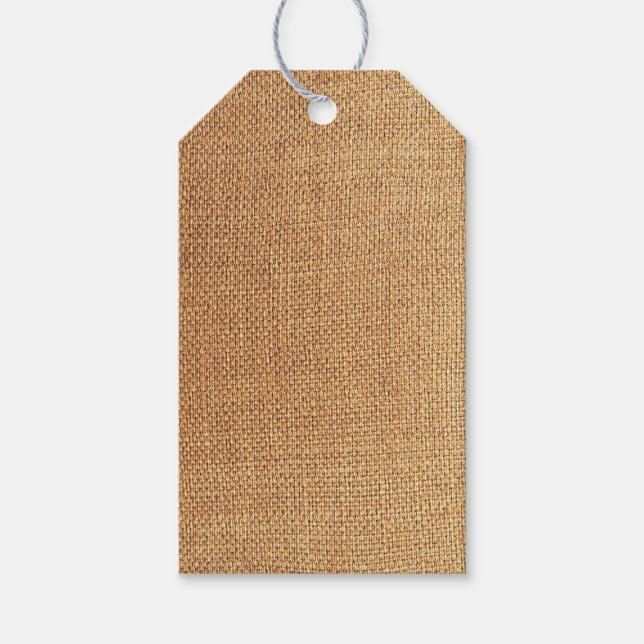 Étiquettes-cadeau Arrière - plan Burlap (Devant)