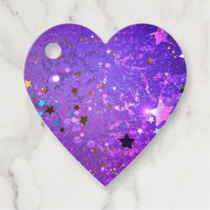 Étiquettes Cadeau Arrière - plan de feuille violet avec étoiles