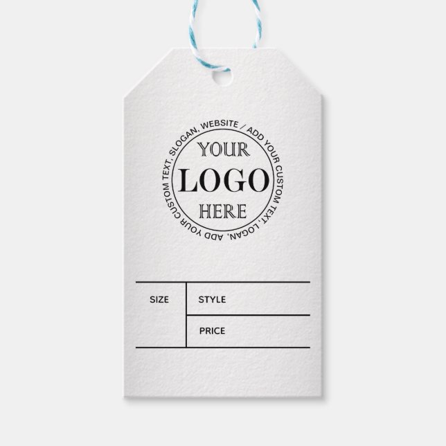 Étiquettes-cadeau Arrière - plan gris flou Logo personnalisé Prix de (Devant)