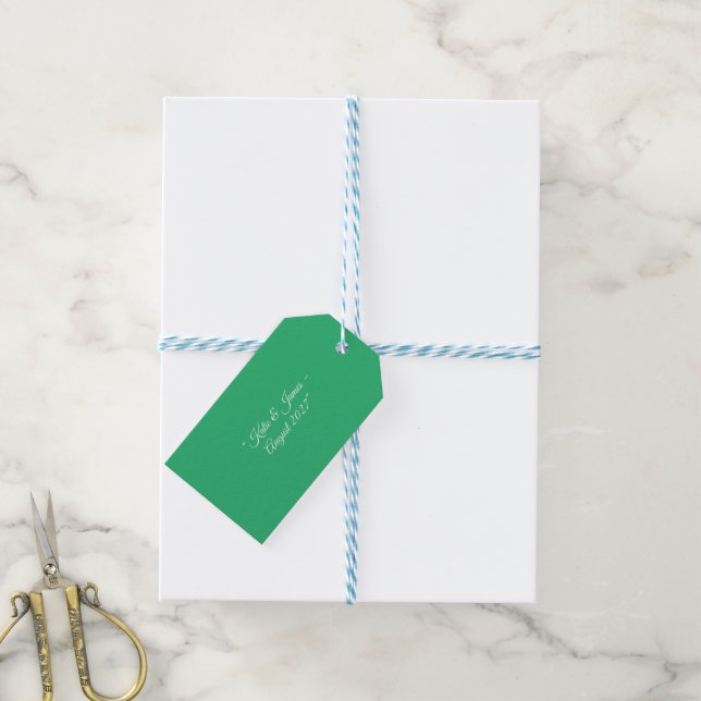 Étiquettes-cadeau Arrière - plan vert à la menthe plate - Design Mar (With Twine)