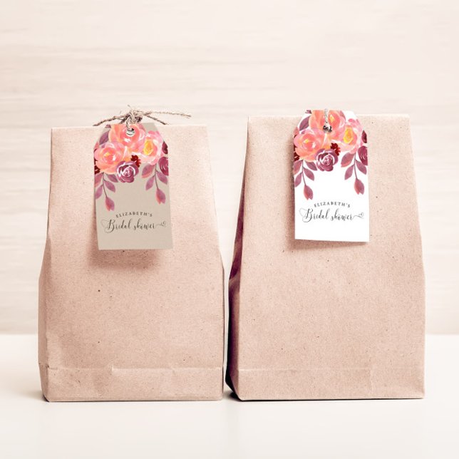 Étiquettes-cadeau Arrose de mariage élégante écriture script rustic  (Créateur téléchargé)