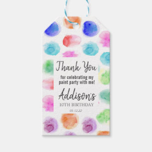 Étiquettes-cadeau Art Anniversaire de faveur tag, Paint Anniversaire