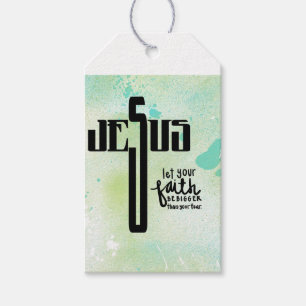Étiquettes-cadeau Art de mot Jésus