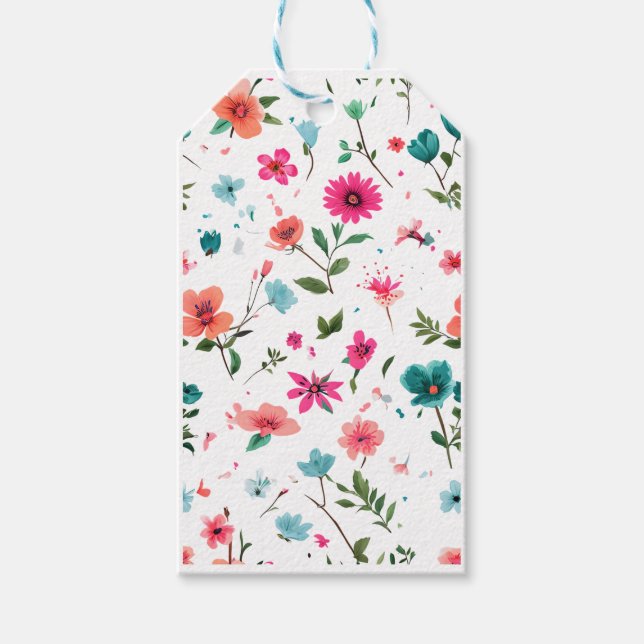 Étiquettes-cadeau Art floral dynamique (Devant)