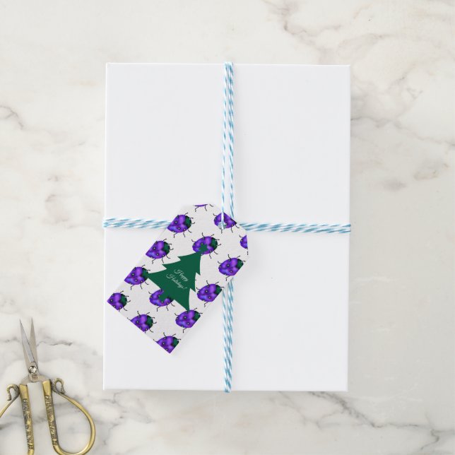 ÉTIQUETTES-CADEAU ART LADYBUG (Avec de laficelle)