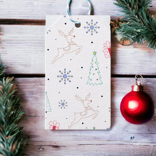 Étiquettes-cadeau Art minimaliste moderne de la ligne de couleur de 