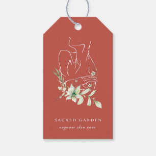 Étiquettes-cadeau Art Moderne Féminin Floral Rouge Prix Tags