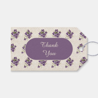 Étiquettes-cadeau Art Nouveau Violet Floral Pattern