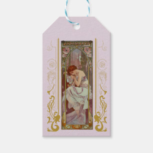 Étiquettes-cadeau Art Noveau Alphonse Mucha Night's Reest