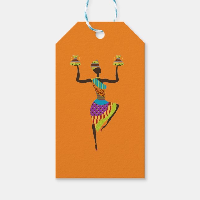 Étiquettes-cadeau Art tribal des femmes africaines (Devant)